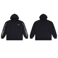 Men's Core Black Hoodie with White Chenille Skeleton Bone Patches