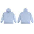 Men's Ice Blue Hoodie with White Chenille Skeleton Bone Patches