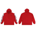 Men's Crimson Red Hoodie with White Chenille Skeleton Bone Patches
