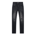 Luxurious high street-style stretch-fitting ripped jeans