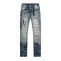 Vintage Distressed Stacked Jeans