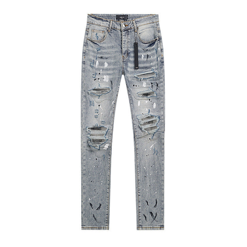Artisan Paint Splatter Distressed Jeans