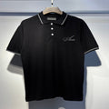 Black contrast stripe short-sleeved Polo shirt