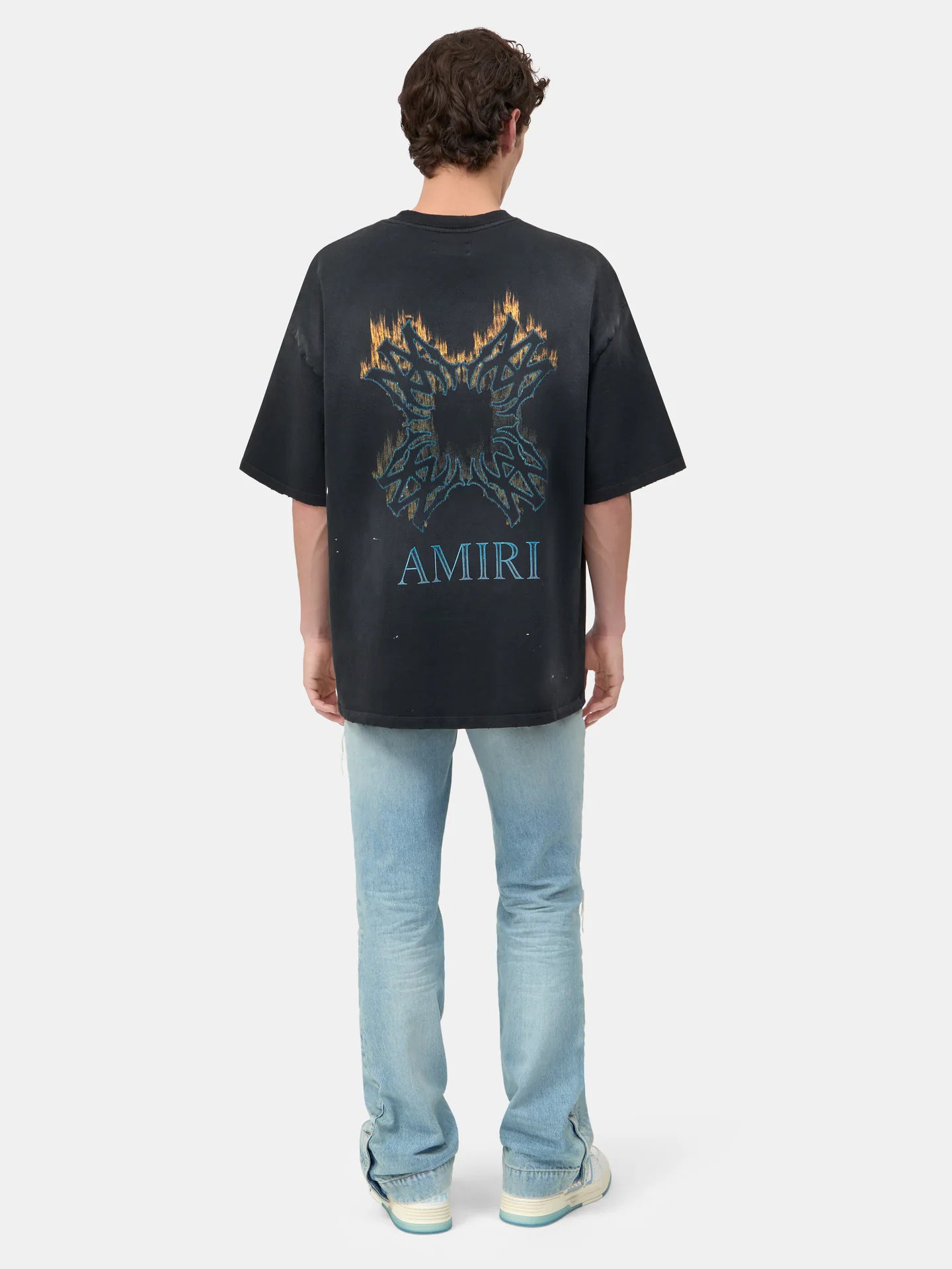 Vintage Faded Charcoal Metal Fire Totem Heavyweight Tee