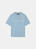 Men's Luxury Light Blue Tone-on-Tone Embossed Heavyweight Tee
