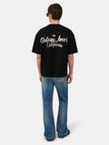 Men's Luxury Black Gothic Script Heavyweight Tee