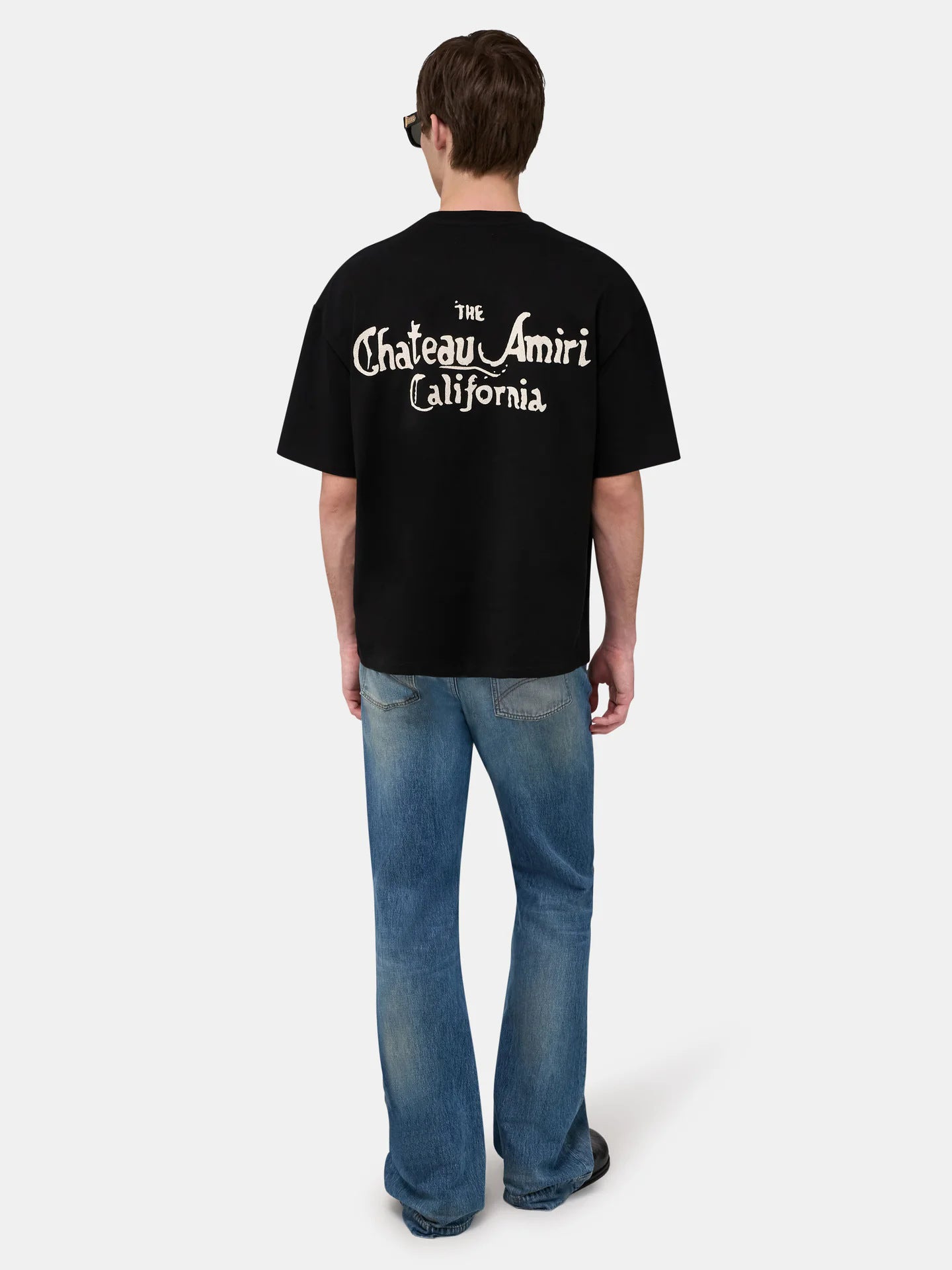 Men's Luxury Black Gothic Script Heavyweight Tee