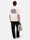 Men's Luxury Cream Velvet-Textured Sketch Logo Heavyweight Tee