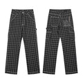 Men's Luxury Charcoal Black Wide-Leg Utility Denim with Rear Logo Embroidery