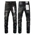 Luxury Distressed Charcoal Denim with Radical 3D Whiskers & Knee Slits