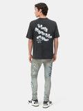 Men's Luxury Charcoal Grey "Luck" Slogan Heavyweight Tee