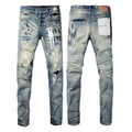 Luxury Distressed Denim with Radical 3D Whiskers & Multi Shredded Blowouts