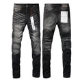 Luxury Non-Distressed Black Denim with Sharp 3D Whiskers & Marble Sandblasting