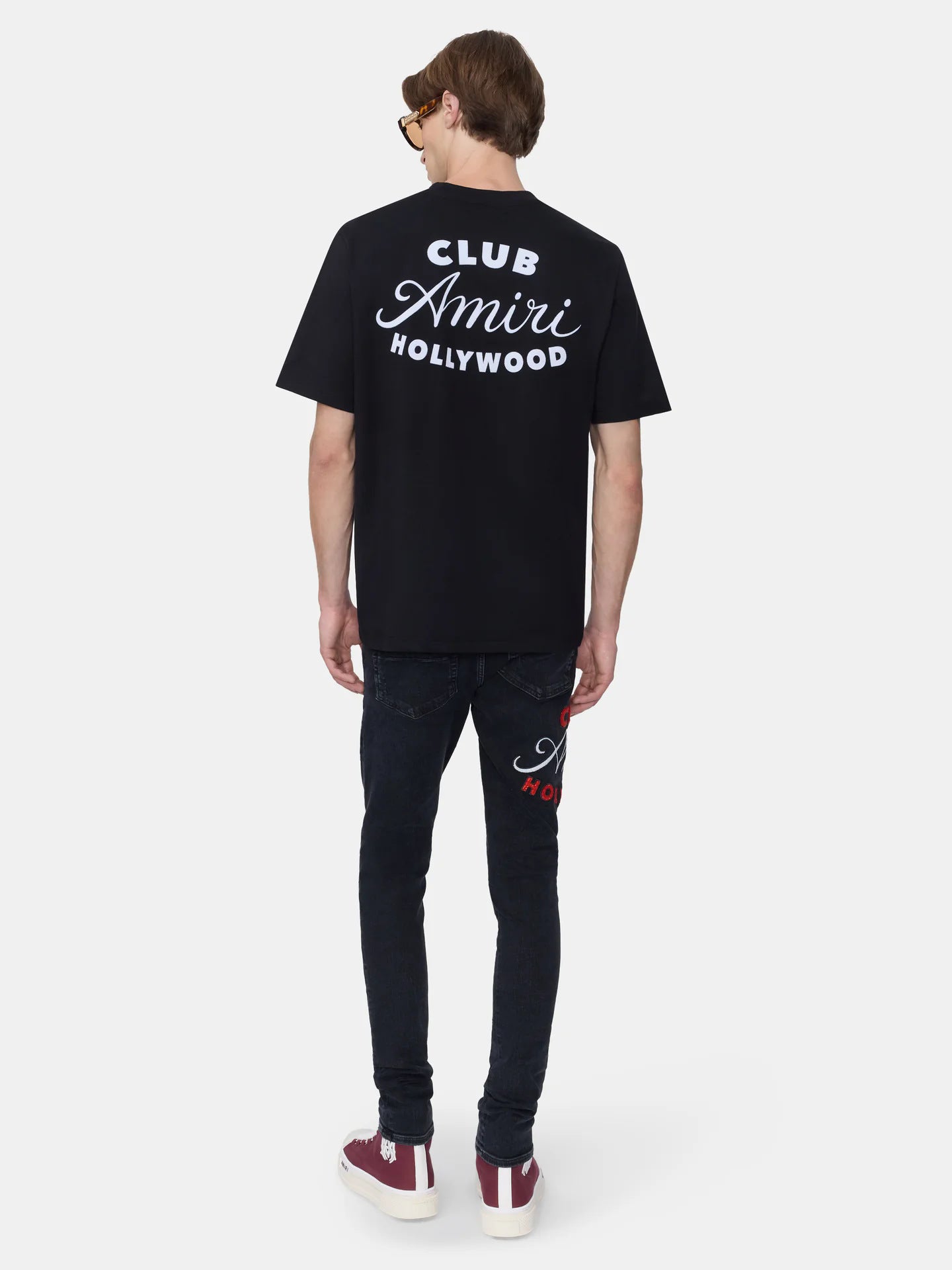 Men's Luxury Charcoal Black Heavyweight Monochromatic Logo Tee