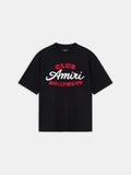 AMIRI Black "Club Amiri Hollywood" Bouclé Patch Oversized T-Shirt
