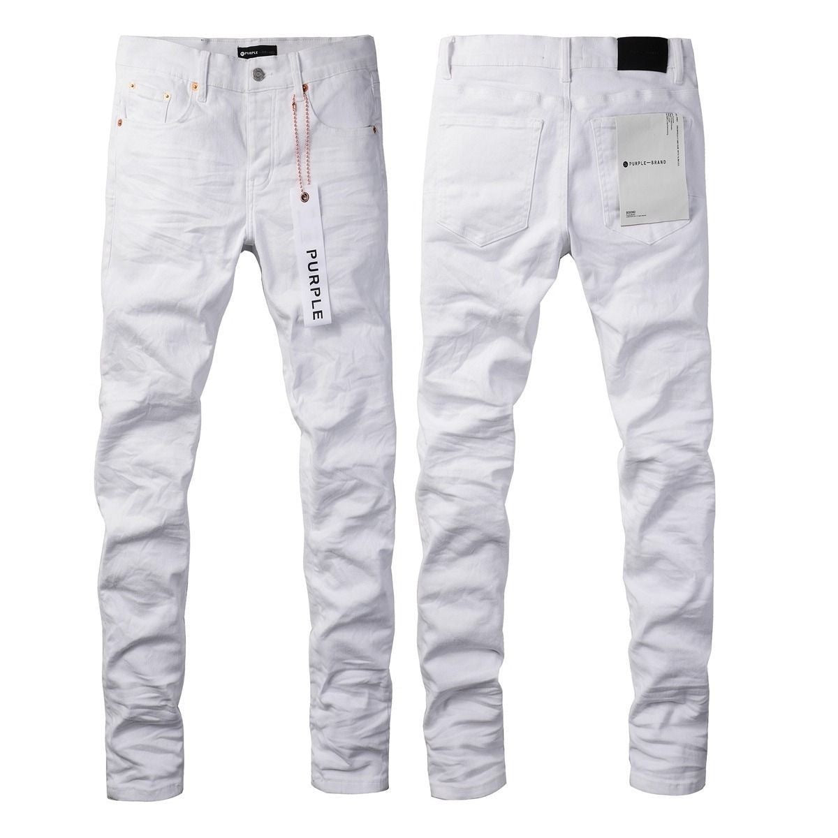 Luxury Non-Distressed Slim Denim with Intense 3D Whiskers & Vintage Sandblasting