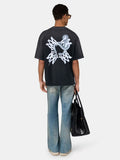 Men's Luxury Faded Charcoal "MA" Monogram Python Graphic Tee