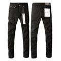 Luxury Charcoal Marble Denim with Radical 3D Whiskers & Black Underlays