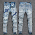 Luxury West-Coast Indigo Denim with Gold Velvet Stitch MIRI Lettering