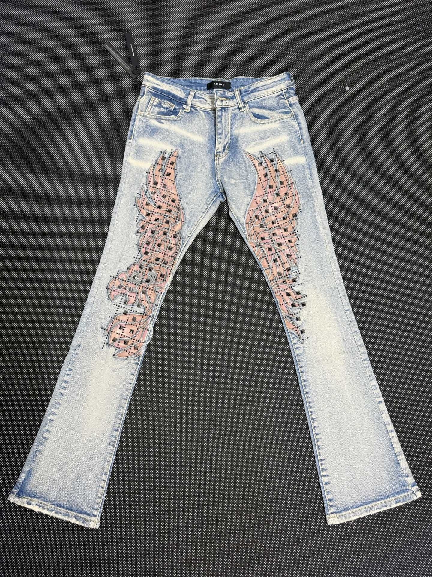 Luxury Rockstar Distressed Denim with 3D Satin-Stitched Cobalt Cobra Patches