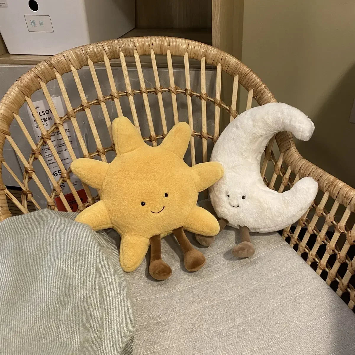 Moon or Sun Stuffed Plushie Cushion Bedroom Decor Sofa Throw Pillow