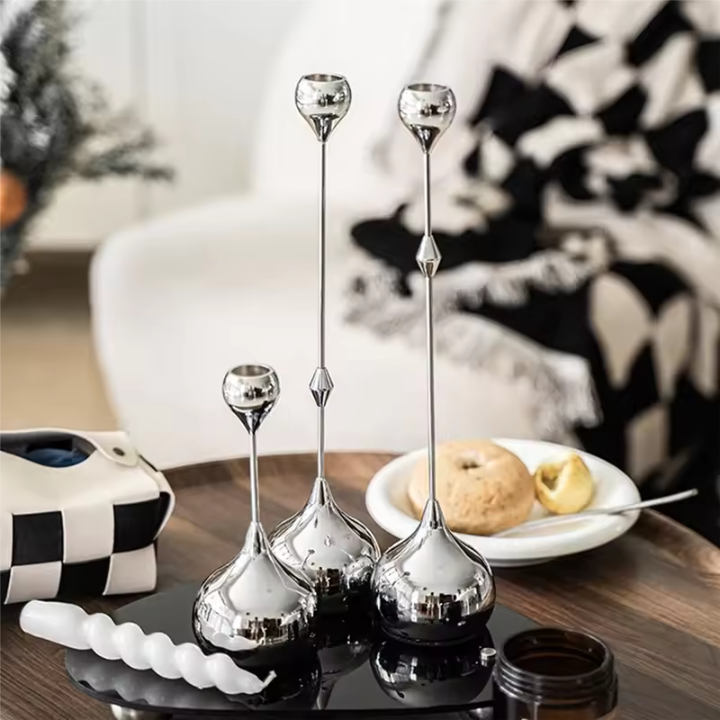 Minimalist Silver Candle Holder
