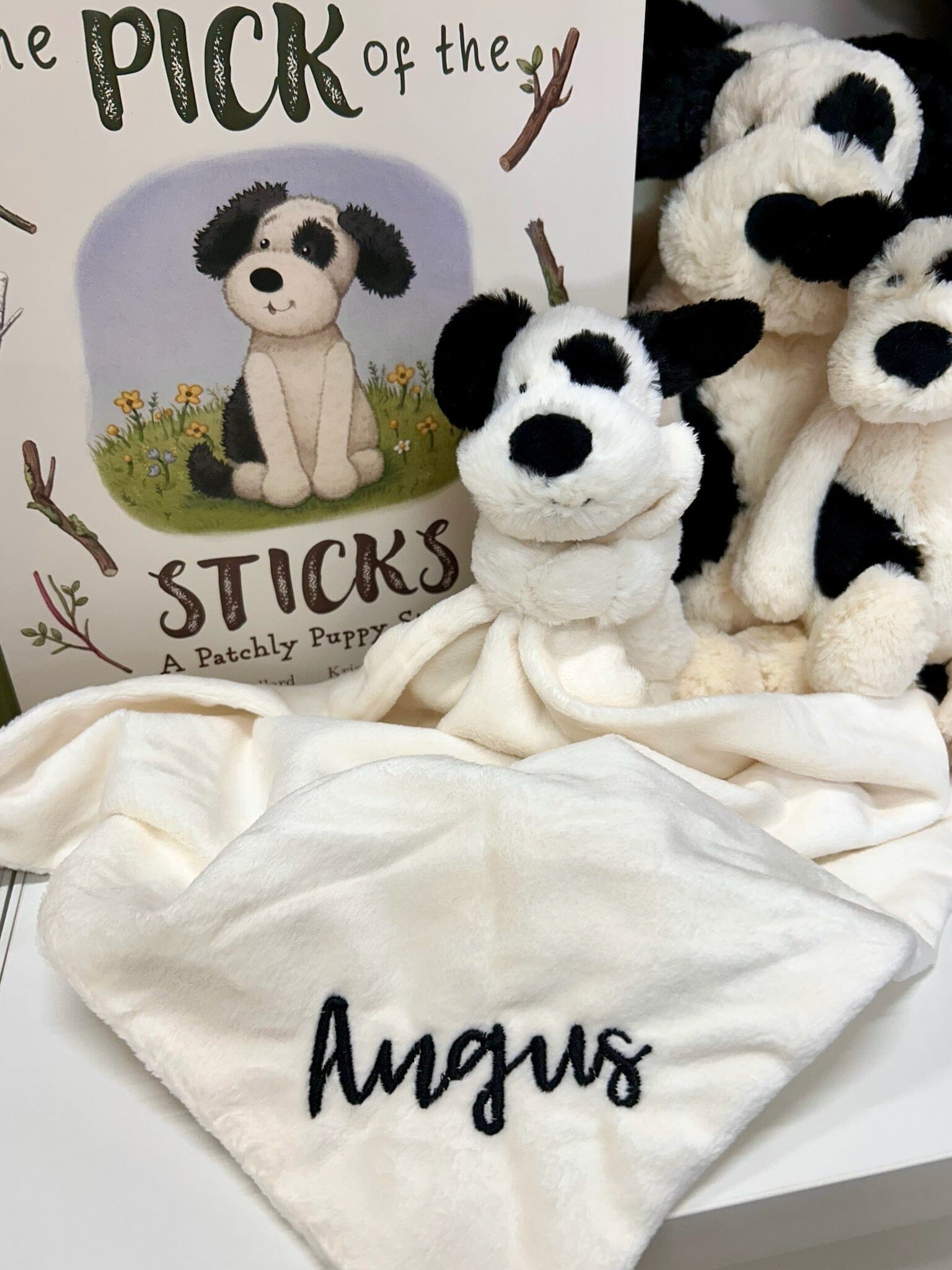 Jellycat - Soother | Bashful Black & Cream Puppy - Discontinued