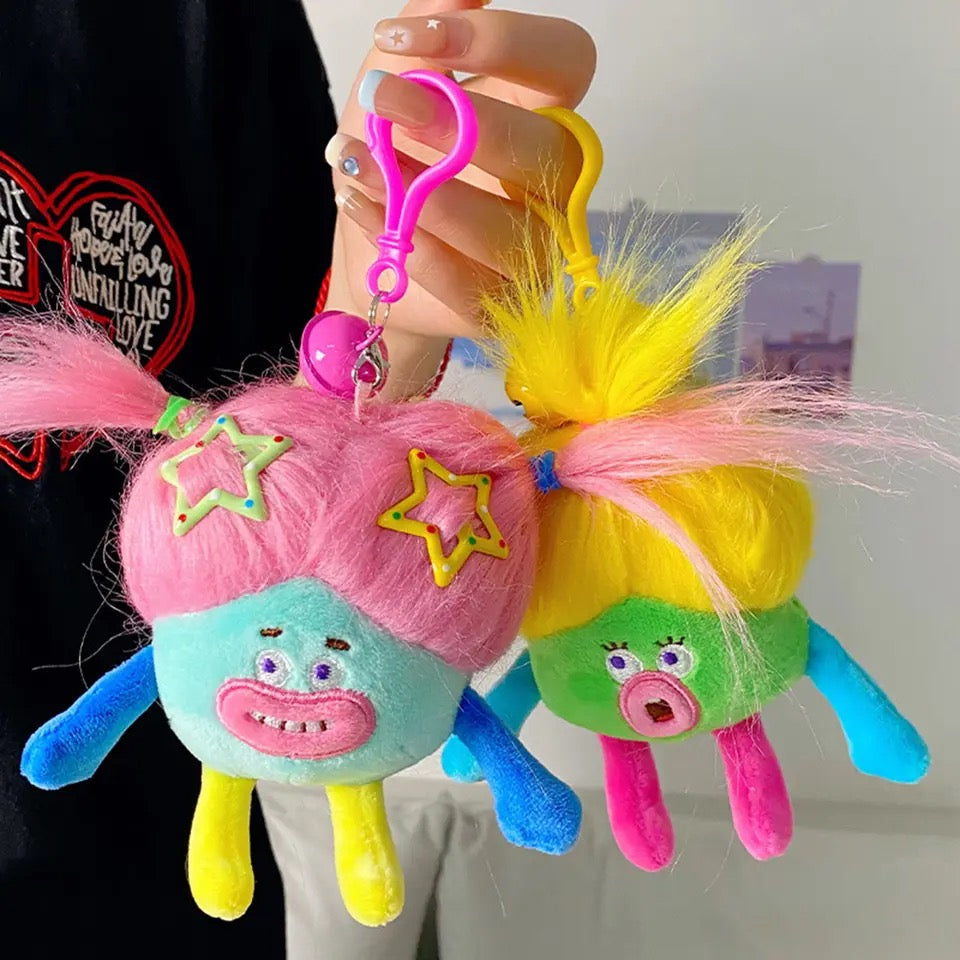 Plush Hair Doll Keychain