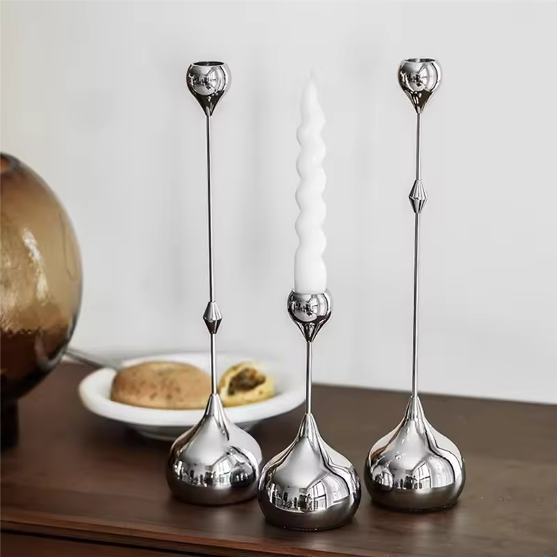 Minimalist Silver Candle Holder