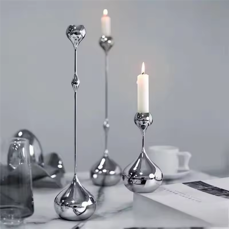 Minimalist Silver Candle Holder